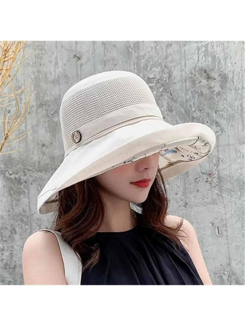 Summer Mesh Sun Hats for Women UV Protection Wide Brim Packable Beach Bucket Hat